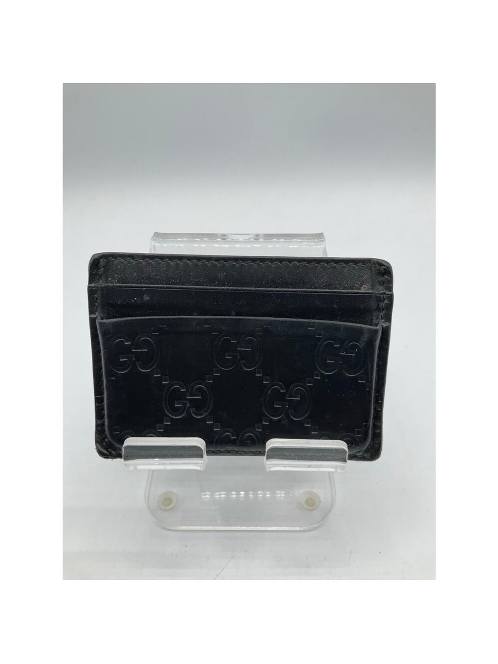 Gucci Black Embossed GG Leather Card Holder